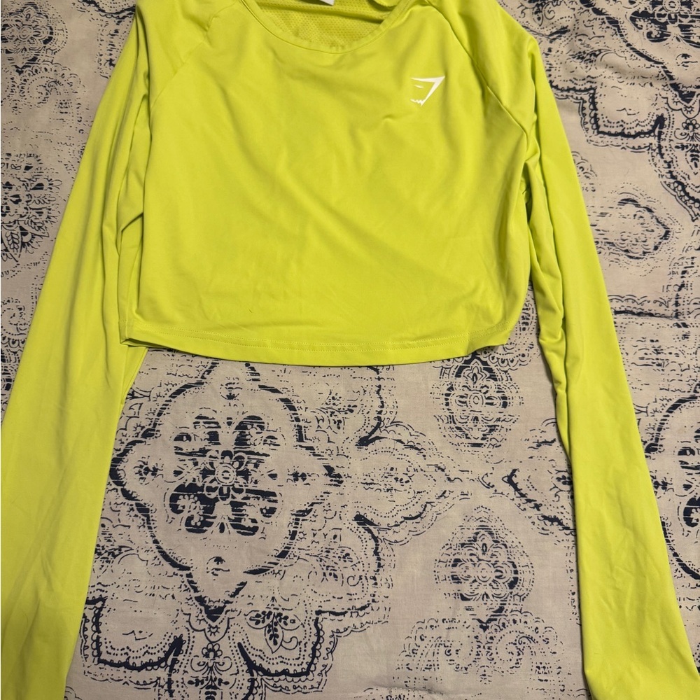 Women's Gymshark Lime Green Long Sleeve Crop Top